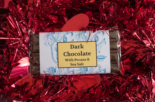 Dark Chocolate Bar with Pecans and Sea Salt